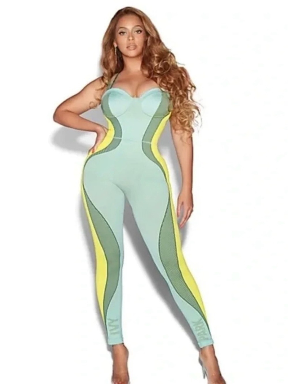 Adidas x IVY PARK knitted catsuit in green tint